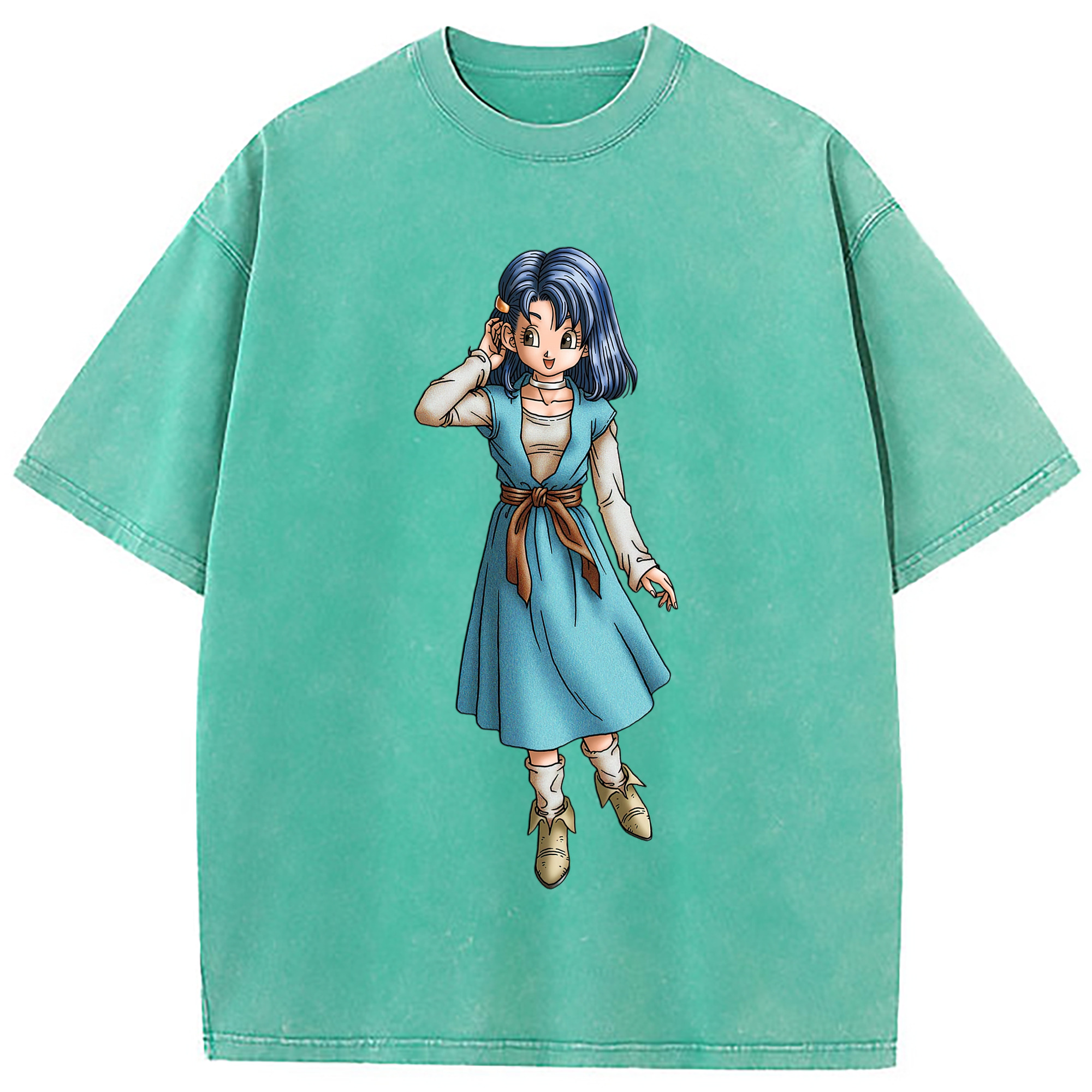 （画像用） ドラゴンクエスト Doragon Kuesuto Dragon Quest 綿100% ヴィンテージ風 半袖Tシャツ（フロントプリント）